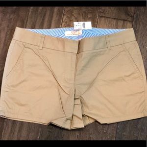 J Crew khaki shorts 4” new, Size 10